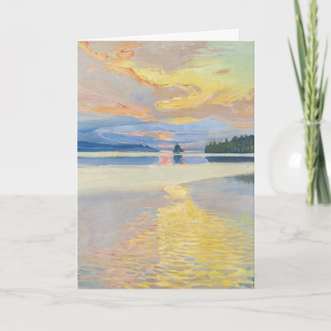 Akseli Gallen-Kallela - Sunset over Sjö Ruovesi Kort (Framsida)