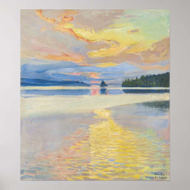 Akseli Gallen-Kallela - Sunset over Sjö Ruovesi Poster (Framsidan)