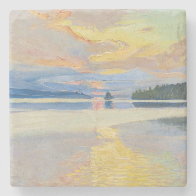 Akseli Gallen-Kallela - Sunset over Sjö Ruovesi Stenunderlägg (Framsidan)