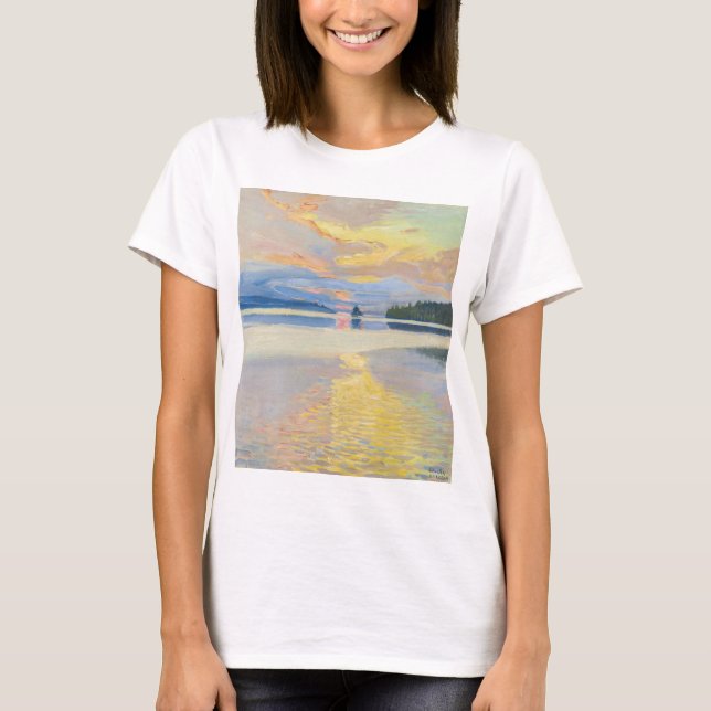 Akseli Gallen-Kallela - Sunset over Sjö Ruovesi T Shirt (Framsida)