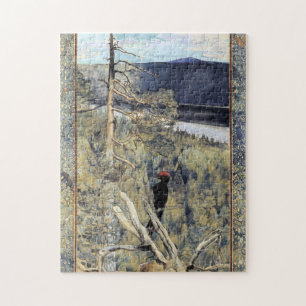 Akseli Gallen-Kallela - Underbar Black Woodpecker Pussel