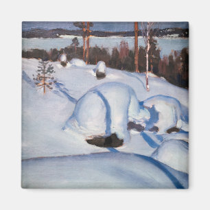 Akseli Gallen-Kallela - vinterlandskap #1 Magnet