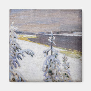 Akseli Gallen-Kallela - vinterlandskap #2 Magnet
