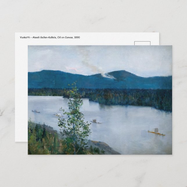 Akseli Gallen-Kallela - Vuokatti Vykort (Fram/baksida)