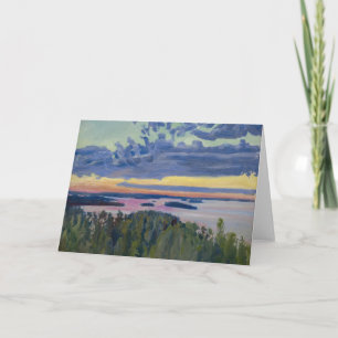 Akseli Gallen-Kallela - Vy över Sjö vid Sunset Kort