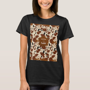 Äkta 100% Latte Kuhhide Mönster   Neutral  T Shirt