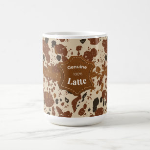 Äkta 100% Latte Kuhud Muster Mugg Neutral