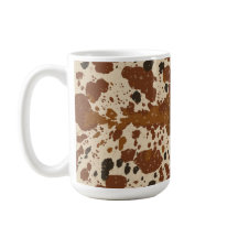 Äkta 100% Latte Kuhud Muster Mugg | Neutral 