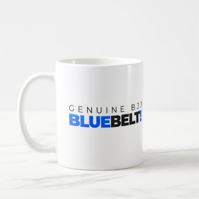 Äkta BJJ Blue Bälte (Brasilian Jiu Jitsu) Kaffemugg (Vänster)