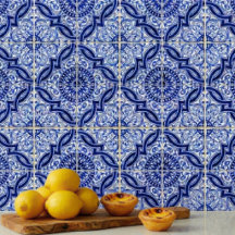 Äkta Blå Vit Medelhavs- Azulejo Mönster