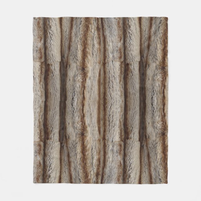 ÄKTA CHINCHILLA PÄLS LOOK SHERPA BLANKET FLEECEFILT (Framsidan)