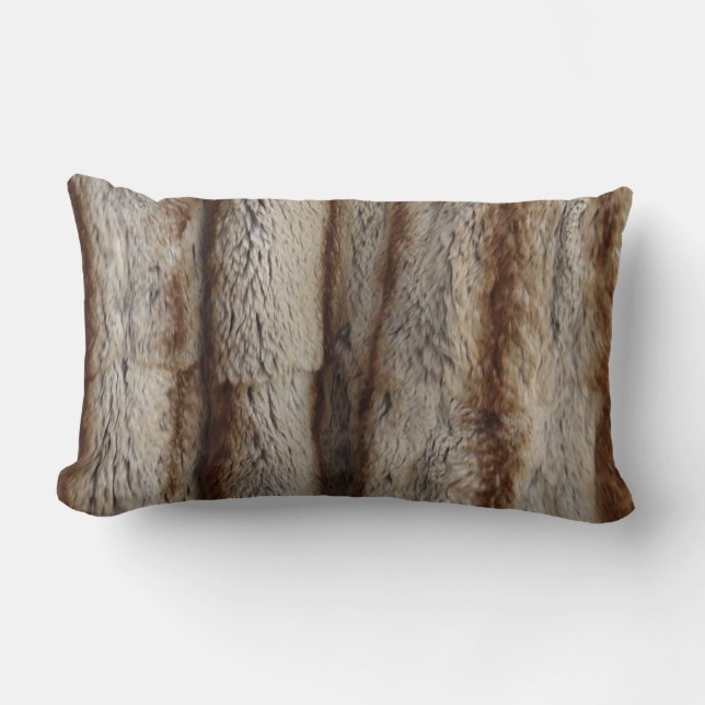 ÄKTA CHINCHILLA PÄLS  LUMBARKUDDE (Framsida)