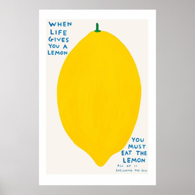 Äkta David Shrigley poster: När Life Ge du Poster (Framsidan)