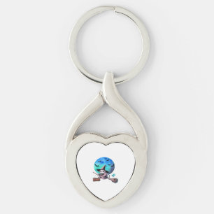Akta dig för söta häxslen som flyger på kvast Hall Twisted Heart Silverfärgad Nyckelring