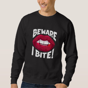 Akta dig jag bits Uppmärksamhet jag bits Vampire L Lång Ärmad Tröja
