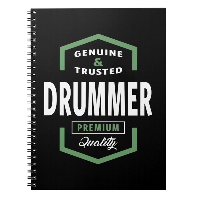 Äkta Drummer Gift Ideas Anteckningsbok Med Spiral (Framsidan)