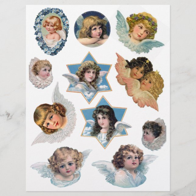 Äkta (ej AI) Victorian Era Änglar och Cherubs (Framsida)