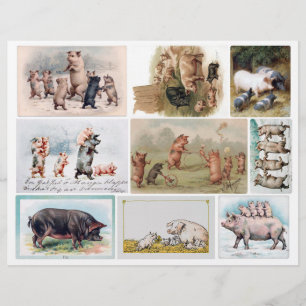Äkta (ej AI) Victorian Era Cute Gris Ephemera