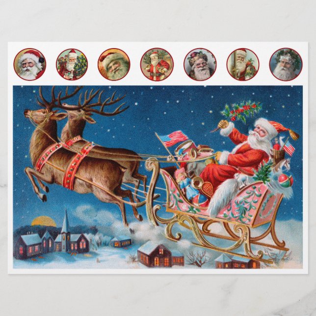Äkta (ej AI) Vintage Santa Illustrations (Framsida)