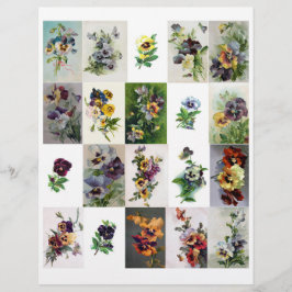 Äkta (ej AI) Vintage Viktorian Era Pansies