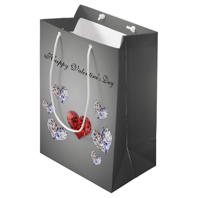 Äkta Elegant Diamond Hearts (Framsidan Vinklad)