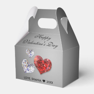 Äkta Elegant Diamond Hearts Presentaskar