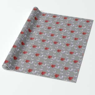 Äkta Elegant Diamond Hearts Presentpapper
