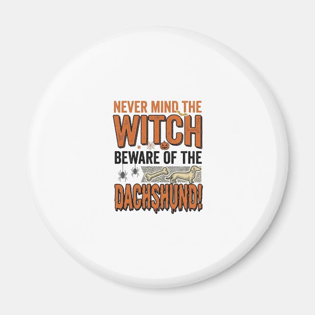Akta Er För Dachshund Halloween Häxa Tröja_1 Magnet (Framsidan)