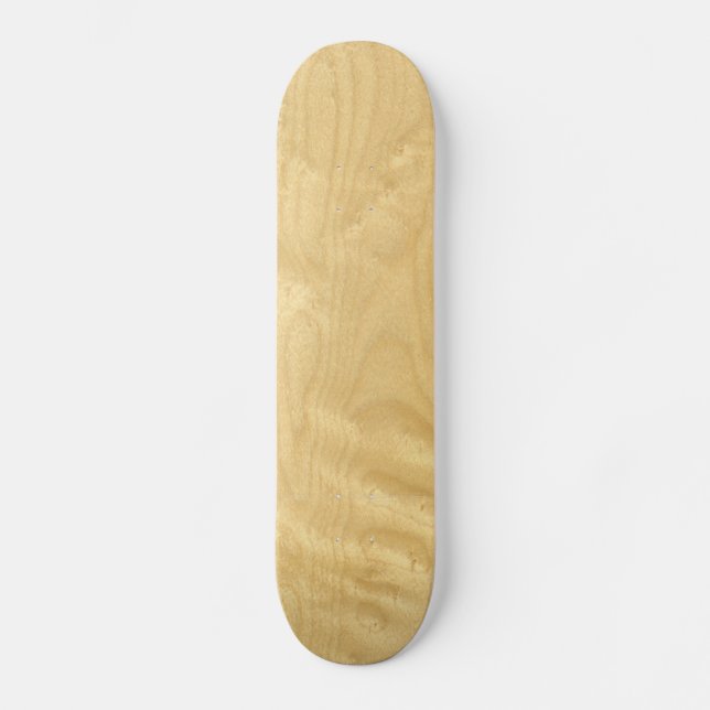 Äkta fågelöga lönn fanér trästruktur skateboard bräda 21,5 cm (Framsida)