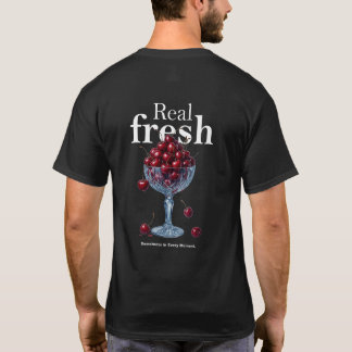 Äkta Färsk Körsbär T-Shirt | Söta Körsbär Frukt I