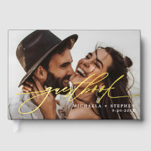 *ÄKTA FOLIE* Elegant Script 2-Bilds Modern Bröllop