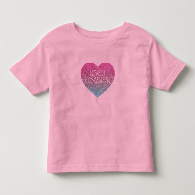 Äkta för Sequin Heart Modern Girls T-Shirt (Framsida)
