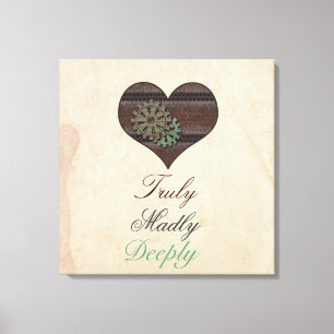 Äkta fru djupt Steampunk Heart Wrapped Canvas