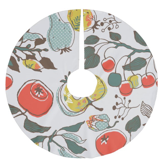 Äkta frukter, färglös, sömlös mönster. julgransmatta borstad polyester (Framsidan)