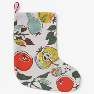 Äkta frukter, färglös, sömlös mönster. liten julstrumpa