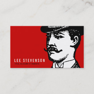 Äkta gentleman med Mustache och Bowlareare Hipster Visitkort