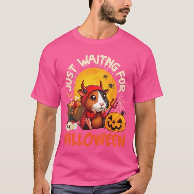 Äkta Gris Pumpkin Fladdermus Skullspider väntar ba T Shirt (Framsida)