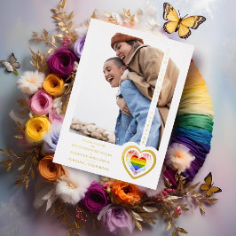 Äkta Guld Effekt Pride Regnbåge Hjärta Lesbisk Gay