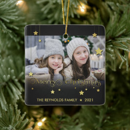 Äkta Guld God jul Stars Julgransprydnad Keramik