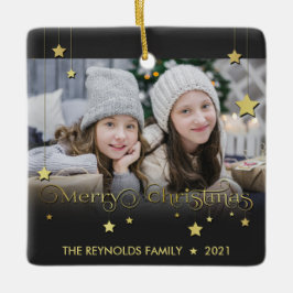 Äkta Guld God jul Stars Julgransprydnad Keramik