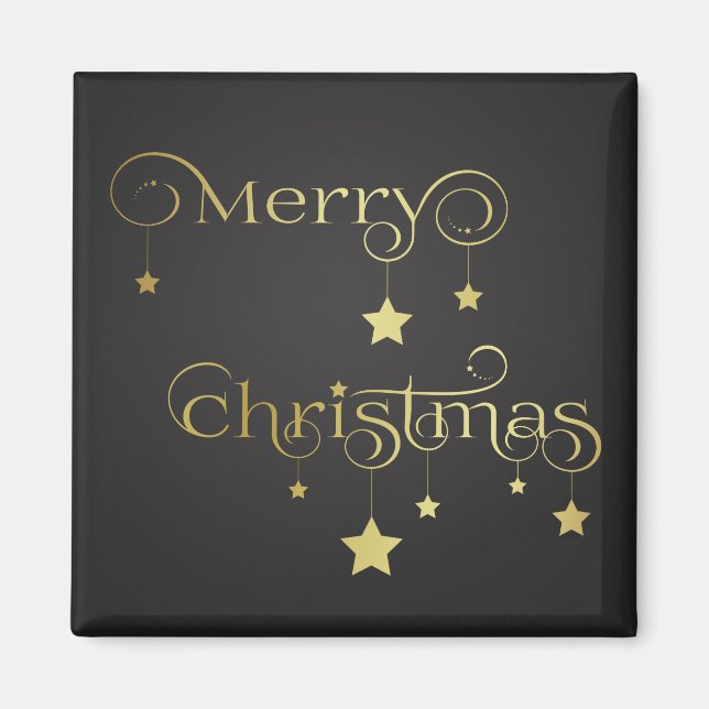 Äkta Guld God jul Stars Magnet (Framsidan)