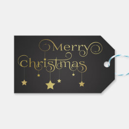 Äkta Guld God jul Stars Presentetikett