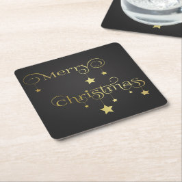 Äkta Guld God jul Stars Underlägg Papper Kvadrat