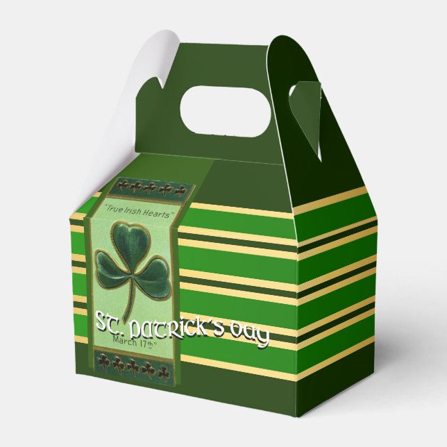 Äkta irländskt hjärta St Patricks dag GFB Presentaskar (Framsidan Sidan)