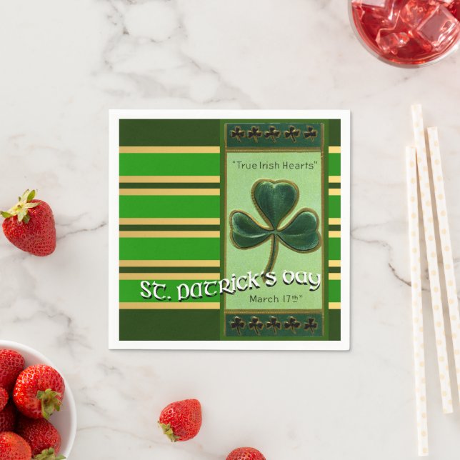 Äkta irländskt hjärta St Patricks dag PPN01 Pappersservett (Insitu)