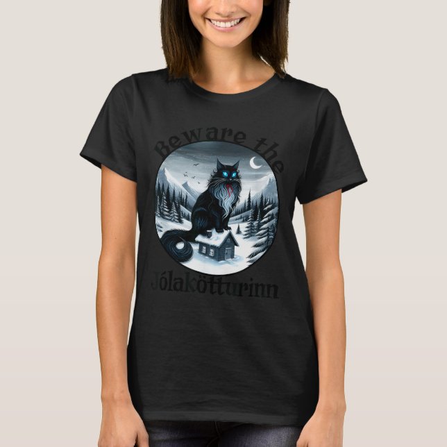 Akta Jolakotturinn Julkatten Isländska Julen T Shirt (Framsida)
