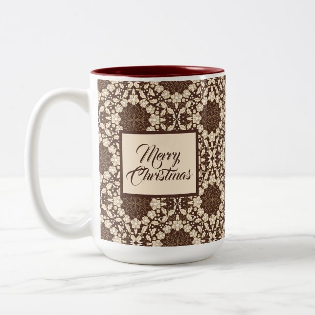 Äkta jul, löv och bär Två-Tonad mugg (Vänster)