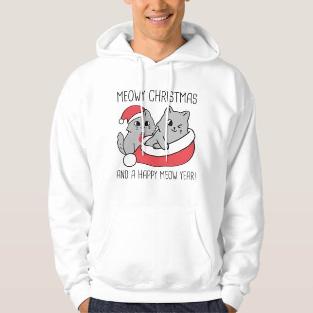 Äkta jul och ett Lycklig-år Hoodie (Framsida)