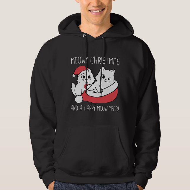 Äkta jul och ett Lycklig-år Hoodie (Framsida)