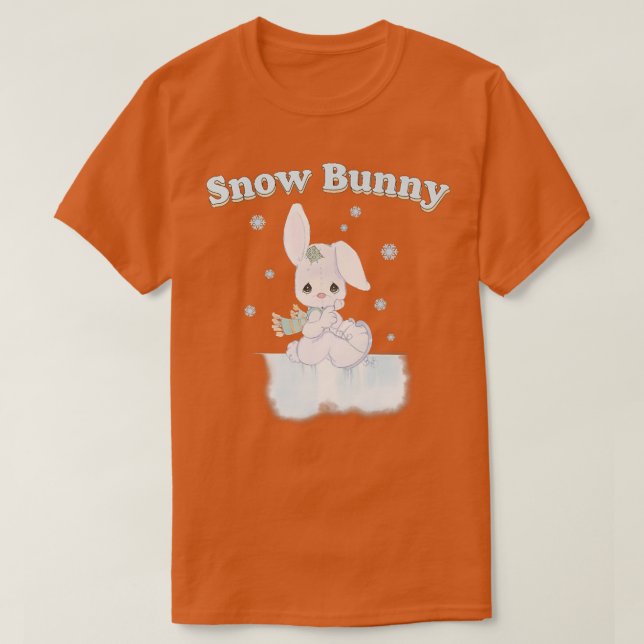 Äkta julafton Snö Bunny Porträtt T Shirt (Design framsida)